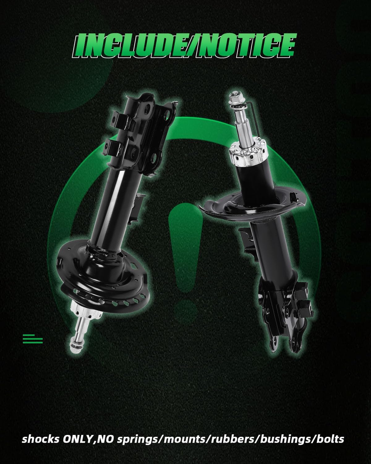 SCITOO - Front Shock Absorber for Hyundai Fits 2011 2012 2013 2014 2015 2016 for Hyundai Elantra,2013 2014 for Hyundai Elantra Coupe Shocks 333618 72709 333617 72708 Struts - 2Pc Set