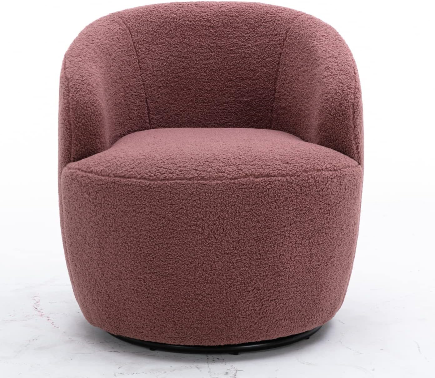 Set of 2 Teddy Fabric Swivel Accent Barrel Chair Armchair Upholstered Cozy Club Leisure Chair Single Sofa Reading Chair for Living Room Bedroom Conversation Areas Small Space (Coffee)