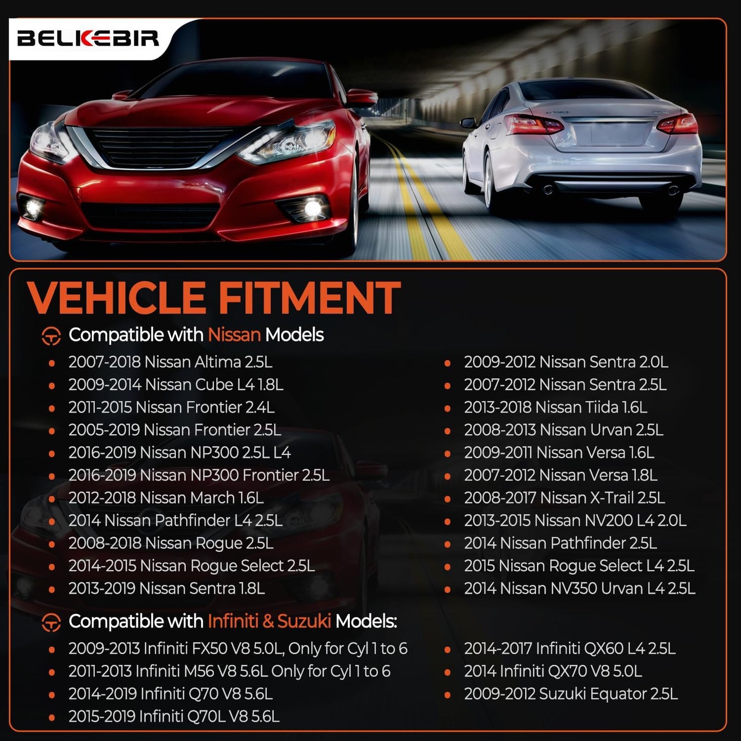 Set of 4 Ignition Coil Pack & Iridium Spark Plugs Compatible with 2005-2019 Nissan Altima Cube Rogue Sentra NP300 Versa NV200 Infiniti FX50 M56 Q70 QX60 QX70 1.6L 1.8L 2.0L 2.5L L4 Replace UF549 C1696
