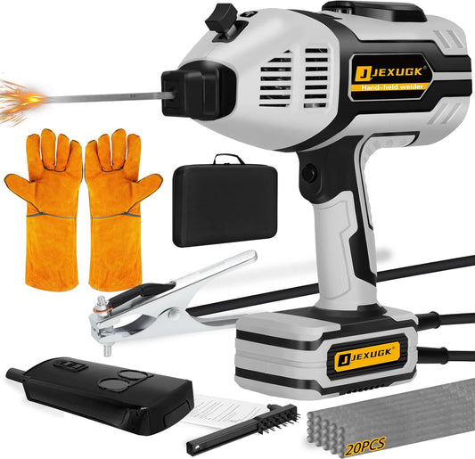 180A Handheld Portable Welder Machine, 110V Small ARC Welders Soldadora with 20PCS Rods & IGBT Inverter 5 Variable Current Adjustment, Small Maquina De Soldar Portatil Gun for 3/32" Wire Rods