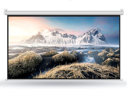 4:3/16:9 HD Retractable Auto-Locking Projection Screen, Manual Pull Down Screen for Home Theater, Office, Classroom, 100 Inch(60inch 16:9)