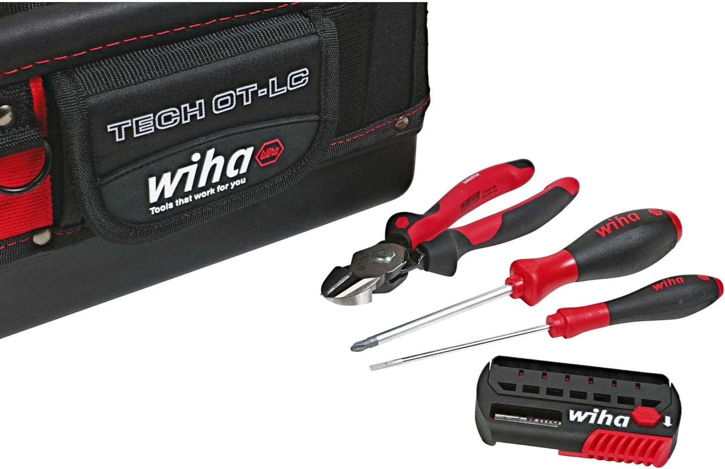 Wiha 91239 11 Piece Veto RedStripe TECH OT-LC Open Tote Tool Kit