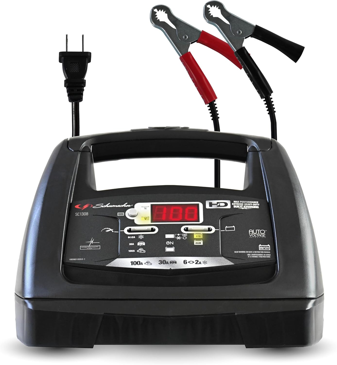 Schumacher Electric 6A Car Battery Charger and 85A Engine Starter, 6-in-1 Solution, Maintainer, 30A Boost, for 6V/12V Power Sport, Automotive, and Marine Batteries, SC1307