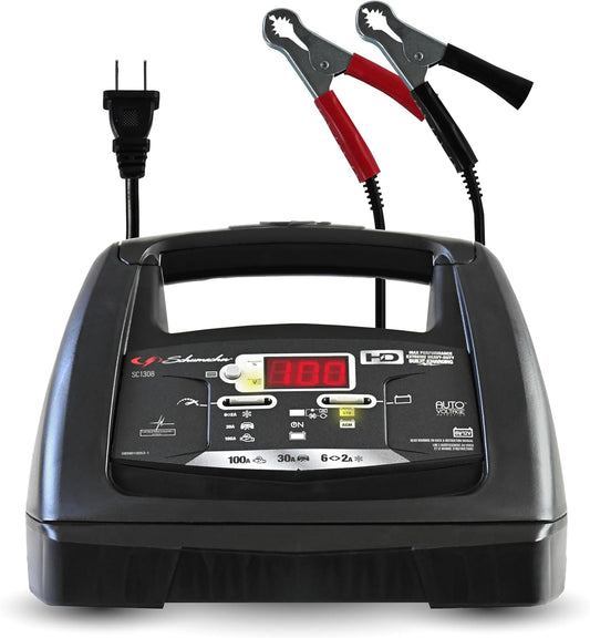 Schumacher Electric 6A Car Battery Charger and 85A Engine Starter, 6-in-1 Solution, Maintainer, 30A Boost, for 6V/12V Power Sport, Automotive, and Marine Batteries, SC1307