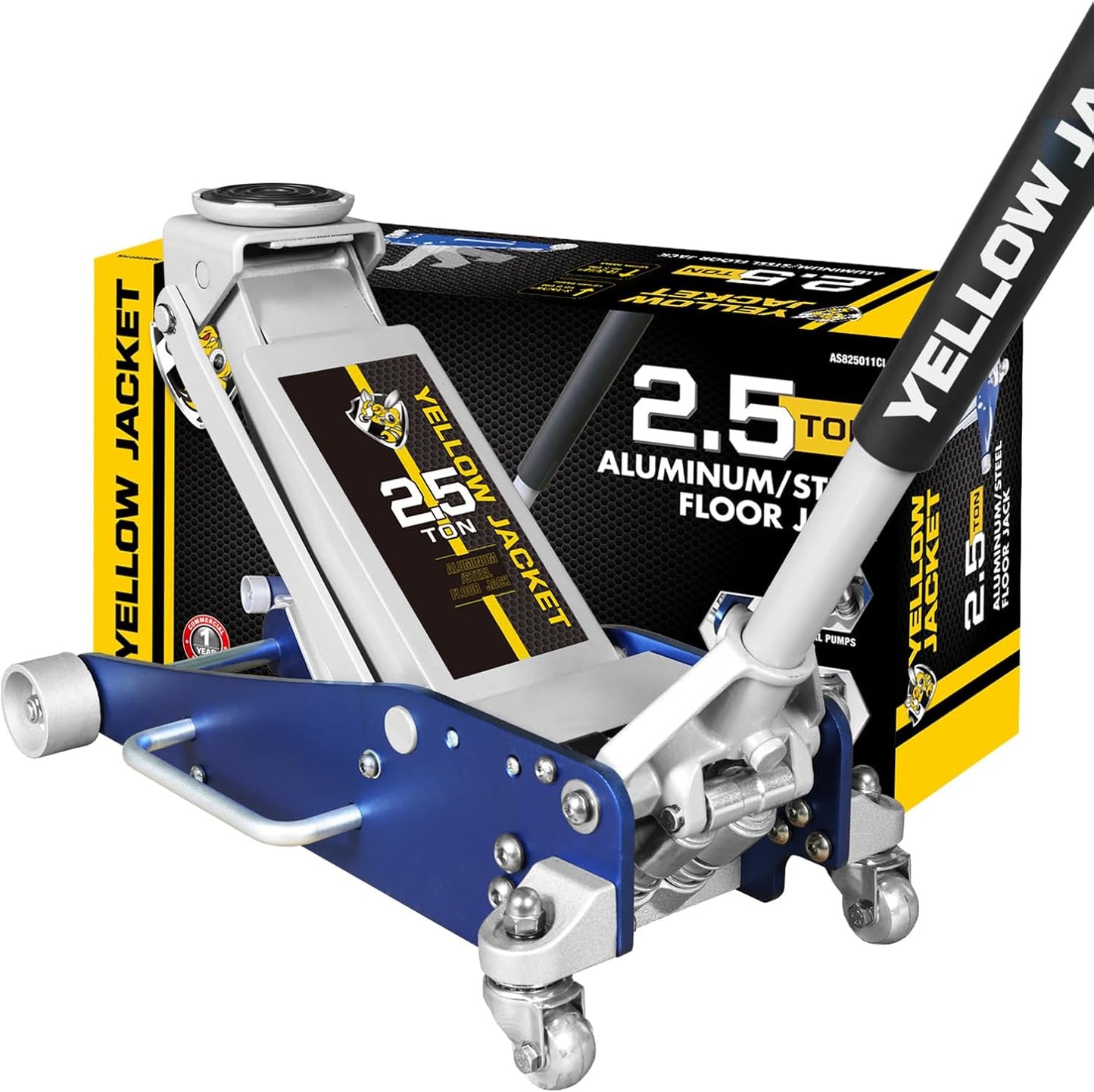 YELLOW JACKET 2.5 Ton Trolley Jack with Carrying Case Hydraulic Low Profile Floor Jack for Cars Lift with Single Piston Lift Pump, 5500 lb Capacity…