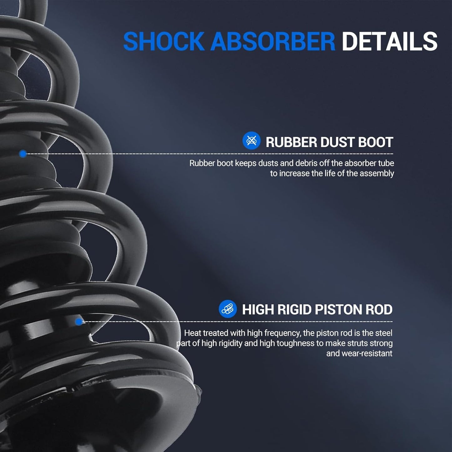 Autoround 171372 Rear Strut Shock Absorber w/Coil Spring Assembly Compatible with 2003-2007 Honda Accord, 2004-2008 Acura TL Both Driver Passenger Side [ pack of 2 ]
