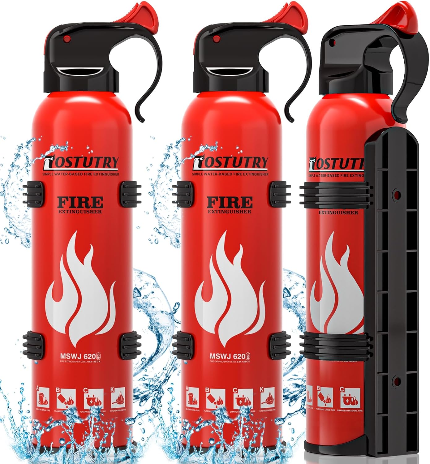 Upgraded 8-IN-1 Fire Extinguisher for Home Vehicle Car Kitchen Boat, Small Fire Extinguishers Spray with Mount for Class A B C K Fire, Portable Easy Clean (6 Pack)