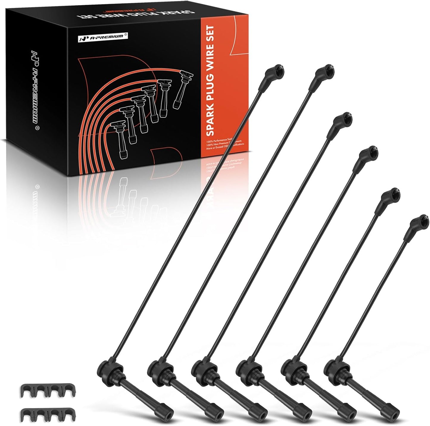 A-Premium Ignition Spark Plug Wires Set of 6 Compatible with Mitsubishi Montero 1997-2002, Montero Sport 1997-2008, 3.0L 3.5L Gas