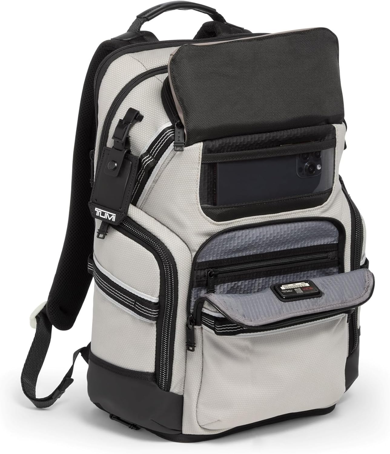 TUMI - Alpha Bravo Nomadic Backpack - Men's Durable Carry On Bag - 18.8" X 15.0" X 9.0" - Fits up to 15" Laptop - Chalk (Glow in the Dark)