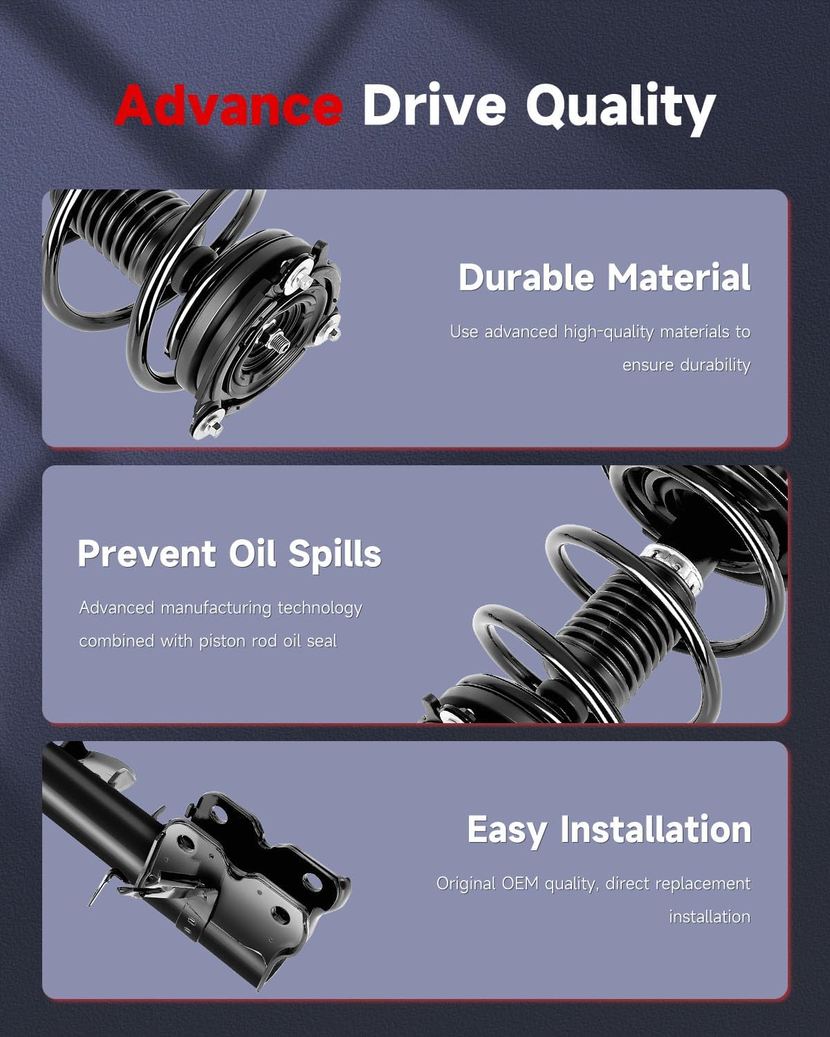 cciyu Front Complete Struts shock and Struts Fits for Nissan Quest 2011 2012 2013 2014 2015 2016 2017 11487 11488 Quick Struts Assembly -2PCS