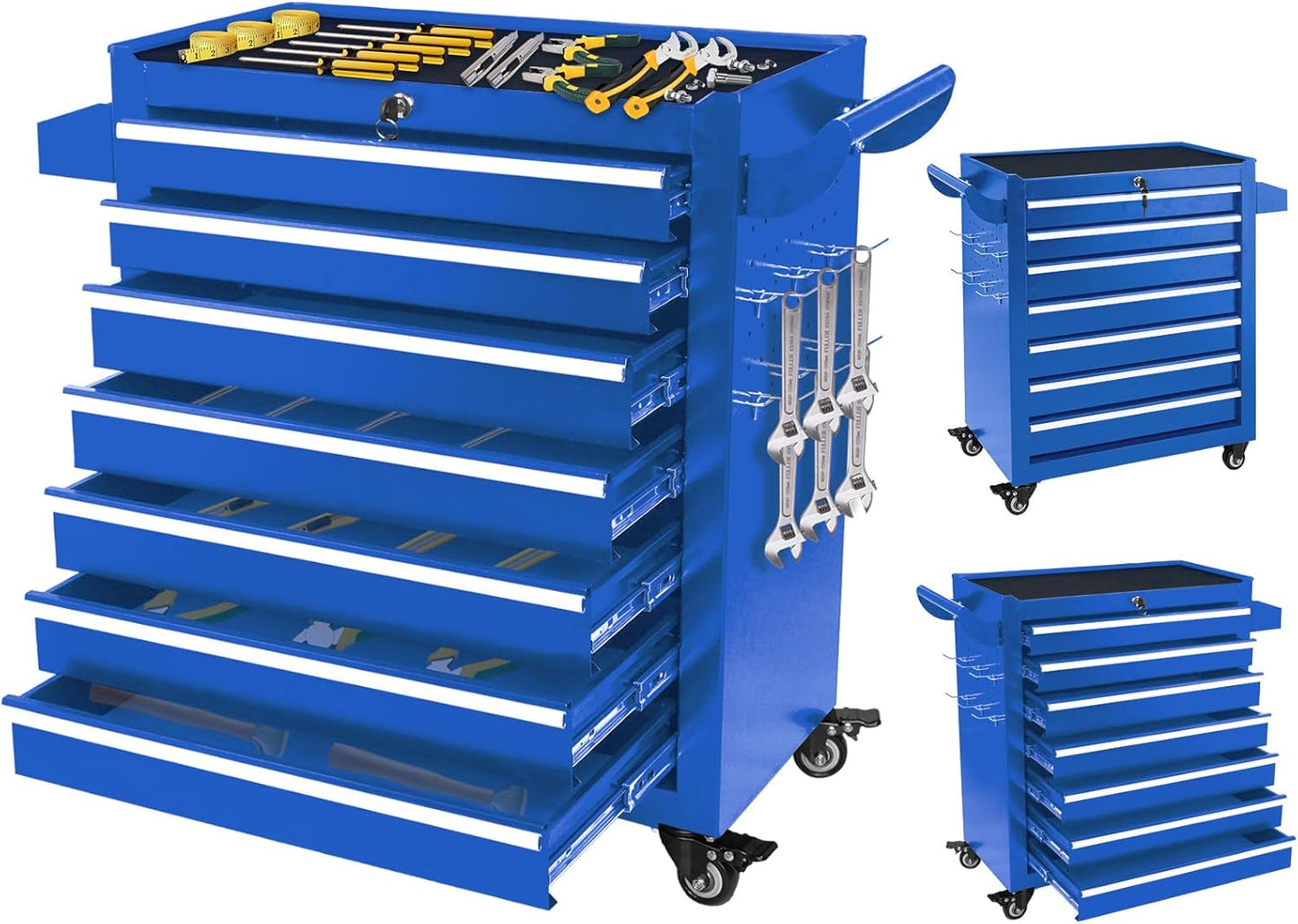 7-Drawer Tool Chest, Roling Tool Box with Wheels & Drawers & Lock, Toolbox Organizer Storage for Garage/Workshop/Home, Suitable for Moving/Gift/Daily Use