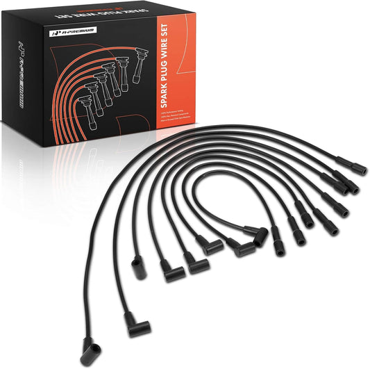 A-Premium Spark Plug Wire Compatible with Buick Regal/Century 1979-1981 & Pontiac Bonneville/Catalina/Grand Prix/LeMans 1977-1981, 4.3L 4.9L 5.7L 6.6L 7.5L 8-PC Set