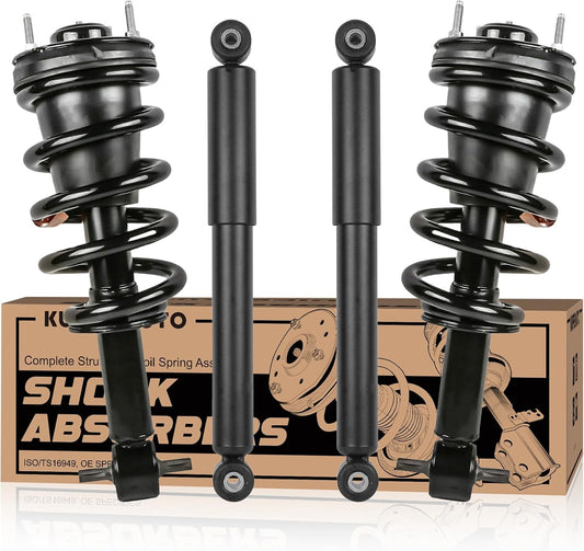 911533 189105 4PCS Front and Rear Complete Struts Coil Springs and Shock Absorbers Assembly Compatible for Chevrolet Suburban Tahoe Avalanche 2007-2013 /Compatible for GMC Yukon 2015-2016