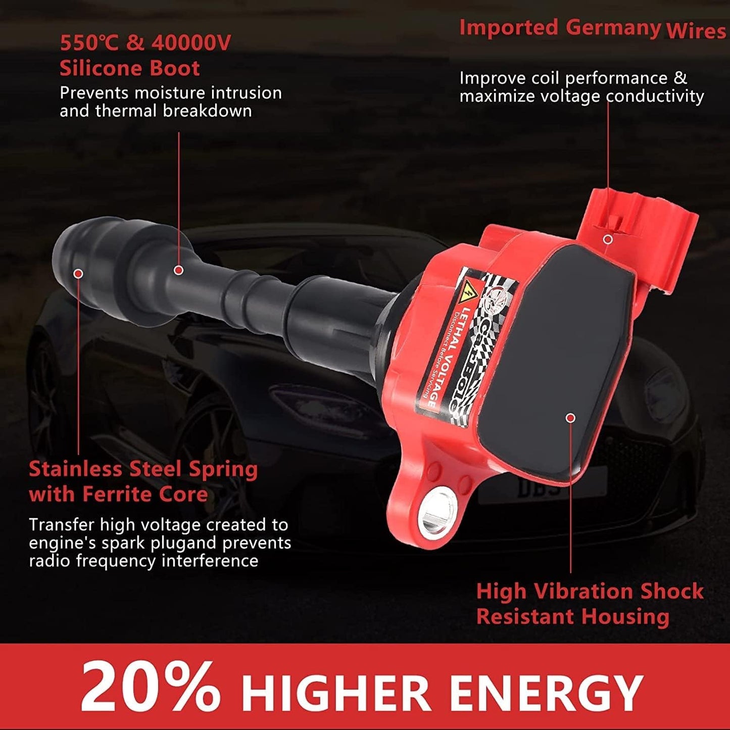 CarBole Iridium Spark Plug and Ignition Coils, Replacement for Nissan Maxima Altima Xterra Frontier, Infiniti QX4 I35, Suzuki Equator 3.0L 3.5L 4.0L V6, (OE: UF349, 5018)