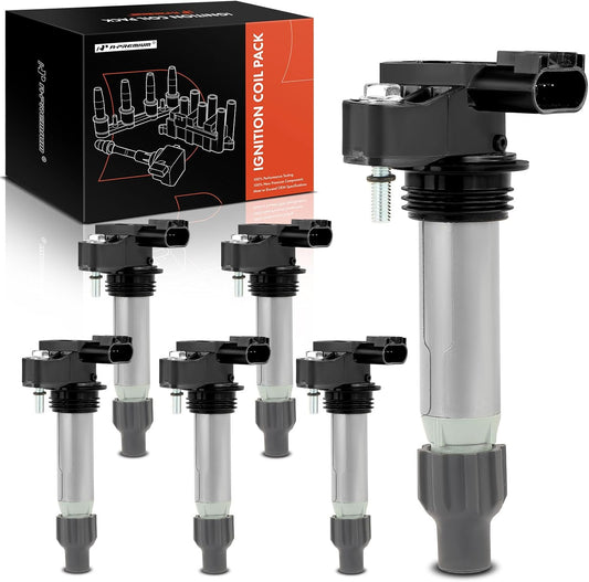 A-Premium 6PCS Ignition Coil Packs Compatible with Buick, Cadillac, Chevy &amp; GMC Vehicles - 2.8L, 3.0L, 3.2L, 3.6L - Enclace 2008-2024, CT4 2022-2024, Equinox 2008-2017, Impala 2012-2018, G6 2007-2009