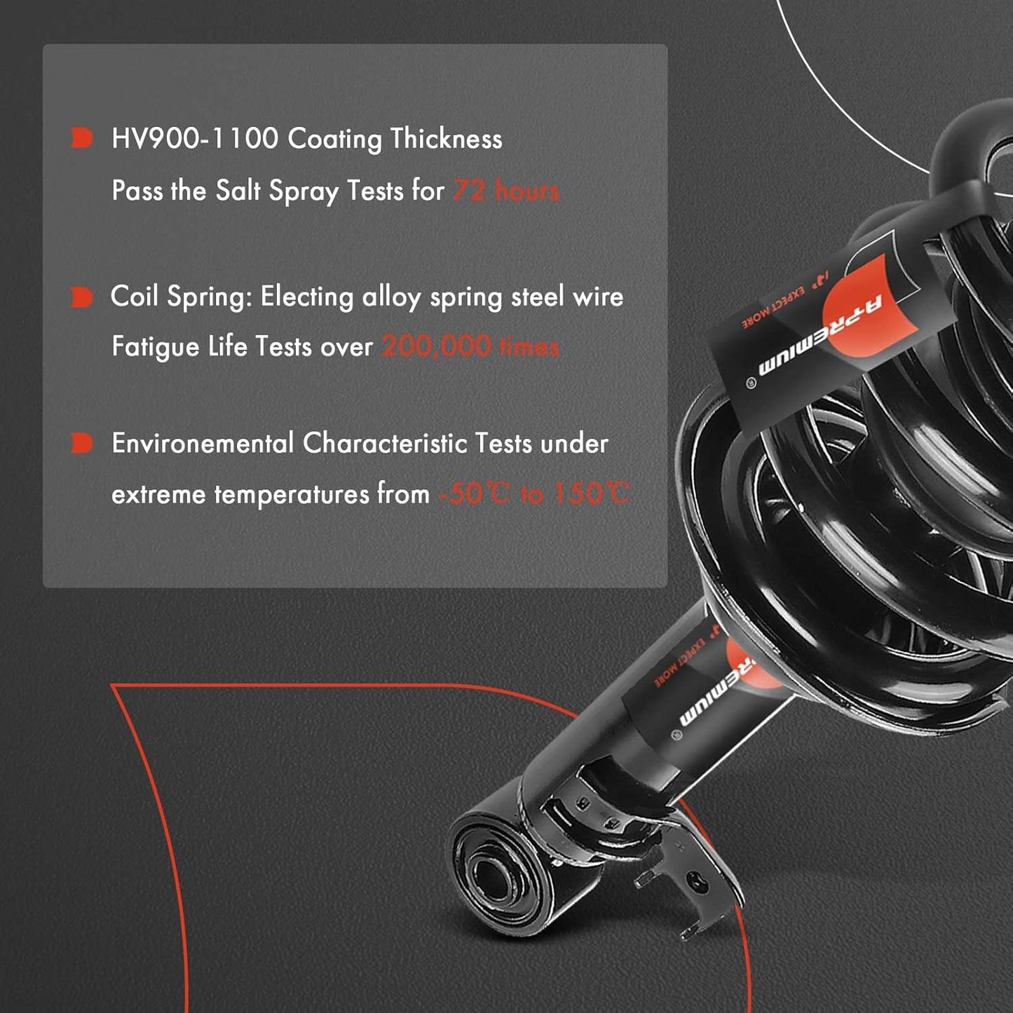 A-Premium Front Complete Strut & Coil Spring Assembly Compatible with Toyota Tacoma 2005-2015 [Base L4 2.7L RWD] 2-PC Set