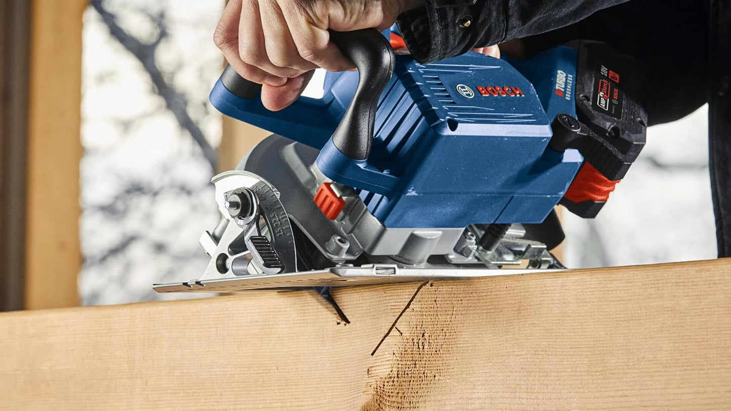 BOSCH GKS18V-25N 18V 7-1/4 In. BITURBO Brushless™ Circular Saw - High Performance Cordless Saw with 2-1/2 In. Cut Capacity and PROFACTOR™ System (Bare Tool)