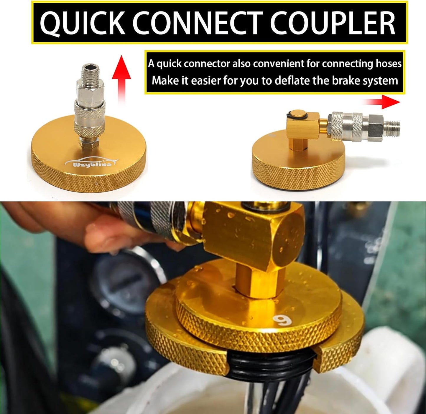 17 Pcs Master Cylinder Bleeder Kit， Brake Fluid Bleeder Adapter Kit，Aluminum Material，Brake Pressure Bleeding Set with Quick Connector， for Most Vehicles
