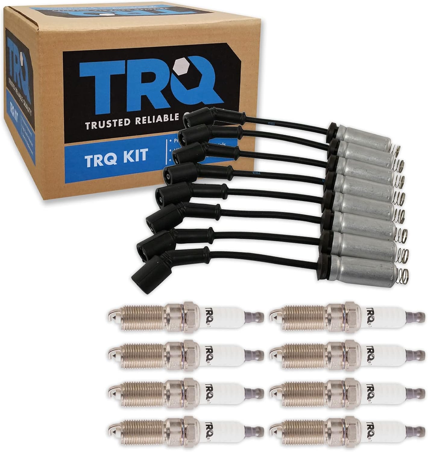 TRQ Ignition Kit Spark Plugs Wire Set Compatible with 2011-2019 Ford Fiesta