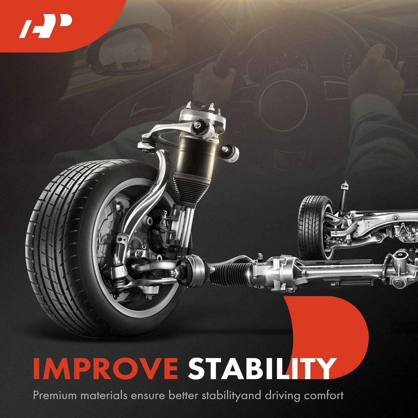 A-Premium 2Pcs Front Air Suspension Strut Shock Absorber Set Compatible with Lexus RX330 2004-2006, RX350 2007-2009, AWD Only, Driver and Passenger Side