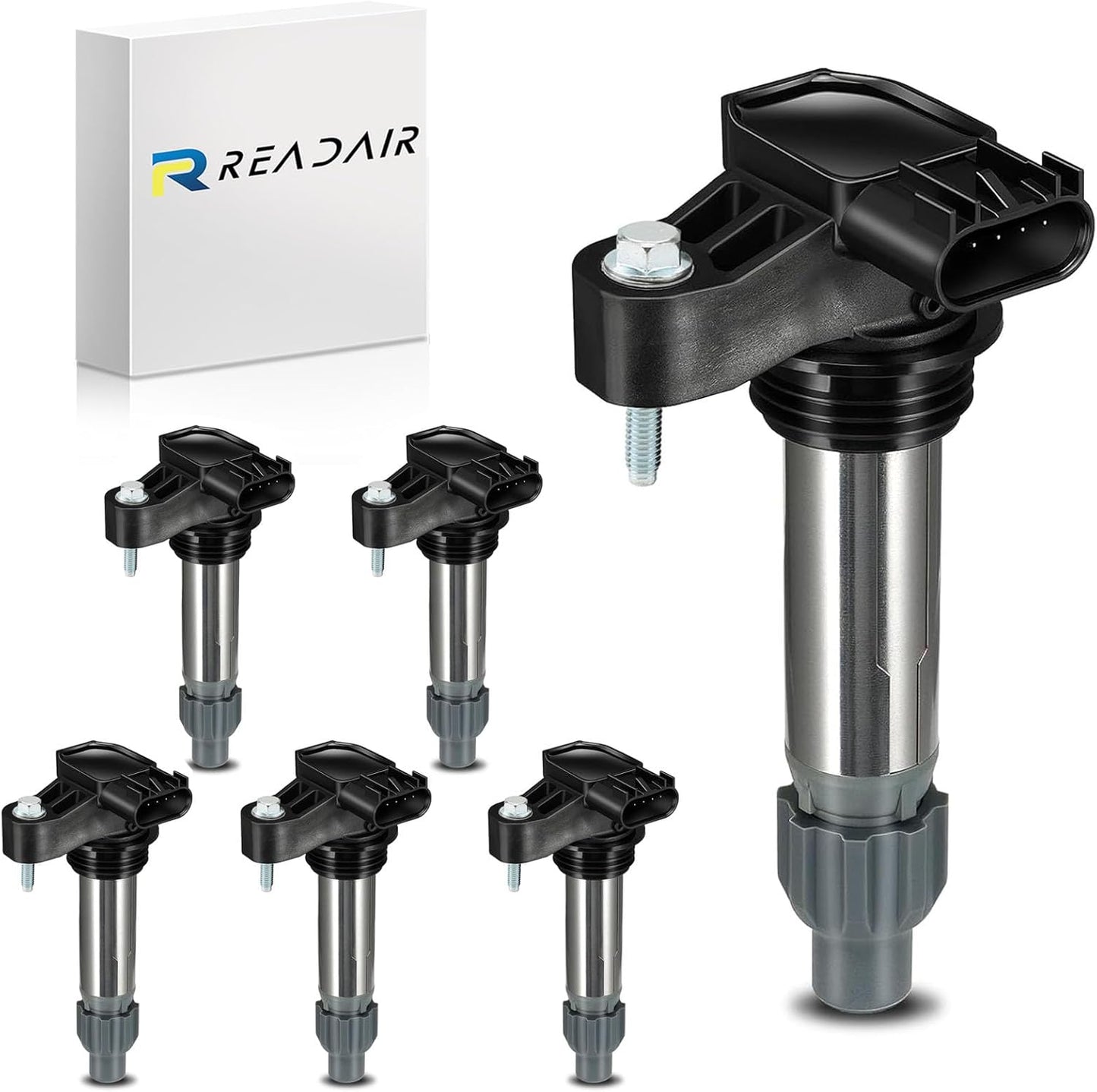 UF575 Ignition Coil & 1675 Double Iridium Spark Plug for Audi A3 A4 A5 A6 Q5 R8 TT RS4 RS5/Volkswagen Jetta Passat Beetle CC Golf GTI Replaces# C1627 07K905715F E1075