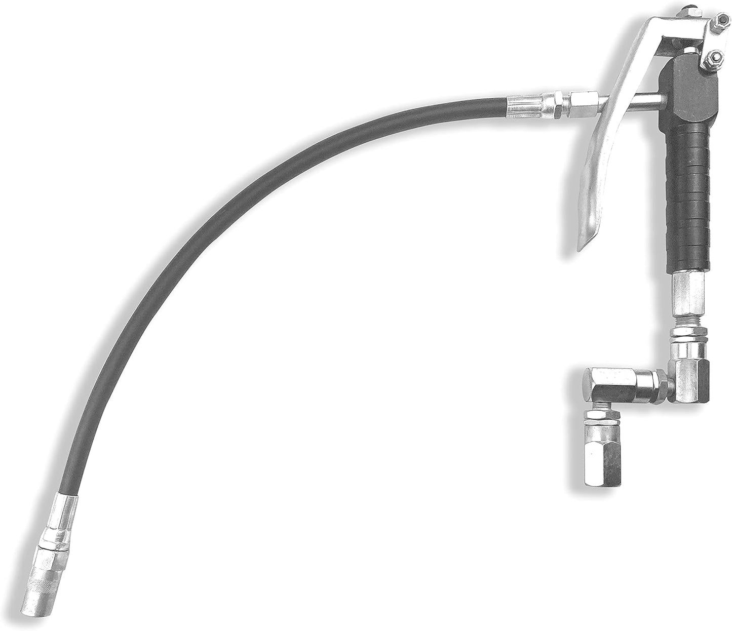 Wolflube Grease Control Handle Valve - For grease pump, Heavy duty High Pressure 7,500 PSI W.P, 1/4 inch NPT(f) inlet thread, 18 inches flexible spout with 4 jaws coupler, with 360 degree Z Swivel