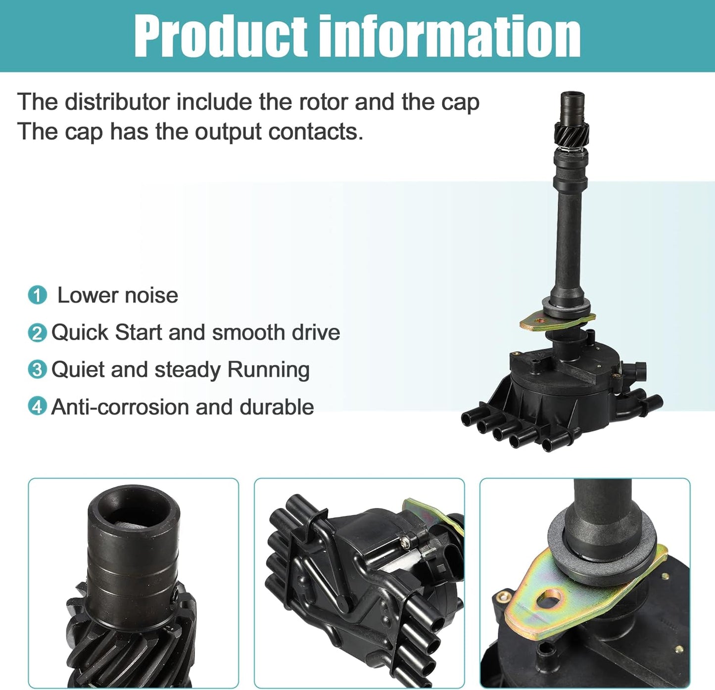 X AUTOHAUX Ignition Distributor for Chevy for GMC C1500 C2500 C3500 K1500 K2500 K3500 for Cadillac Escalade V8 5.7L 1999-2000 12570425 93441558 DST1829