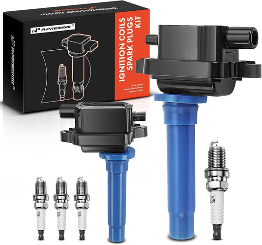 A-Premium Ignition Coils and Spark Plugs Kits Compatible with Kia Sportage 1995-2002 L4 2.0L