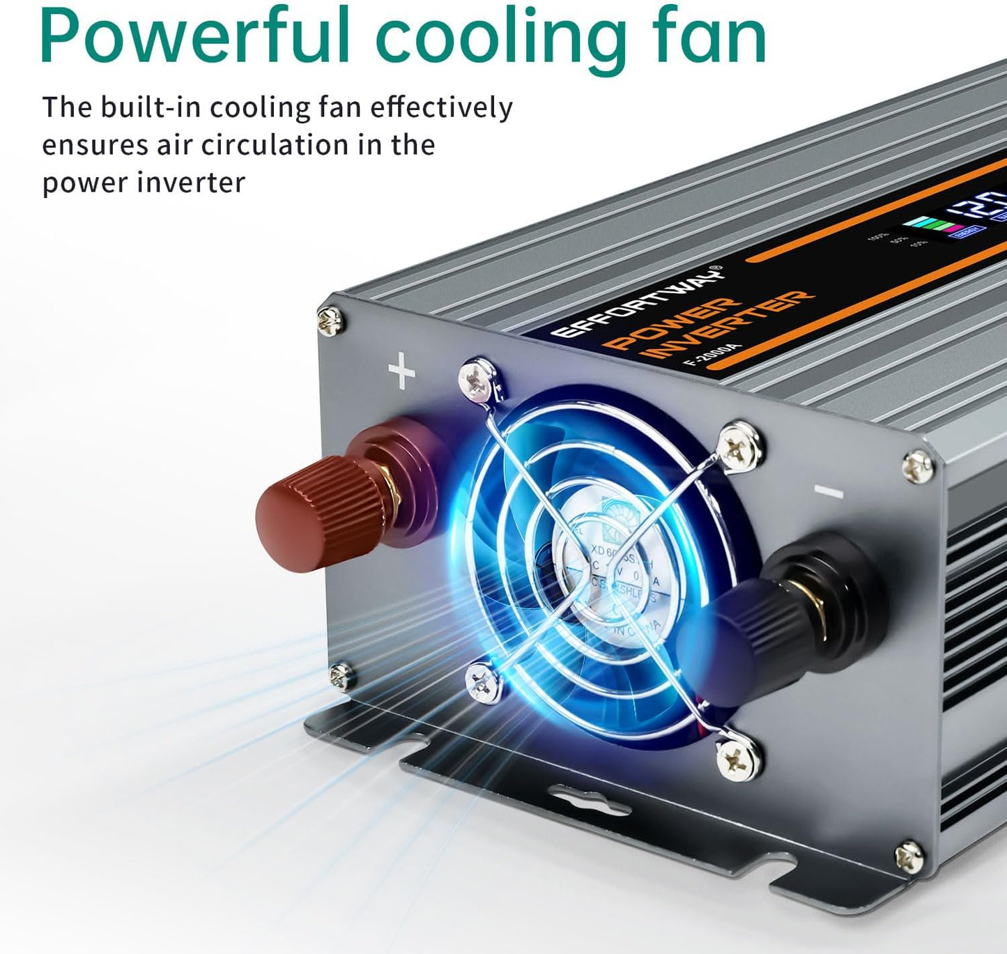 2000W Power Inverter 4000W (Peak). 12V DC to 110V/120V AC Converter with LCD Display, 2 AC outlets, 2 USB, 2000w Inverter for Camping RV Travel Outdoor Truck Off-Grid Solar inverters