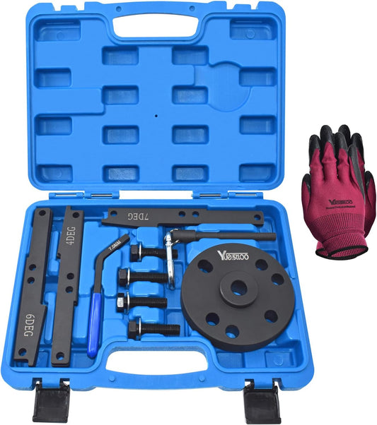 3163021 Cam Timing Tool Kit + 3163530 Engine Brake Adjustment Tool, Compatible with Cummins ISX QSX X15 Engine, 16PCS with 4/5/6/7 Degree Wedge with Carrying Case, Replace 3163020 3163069