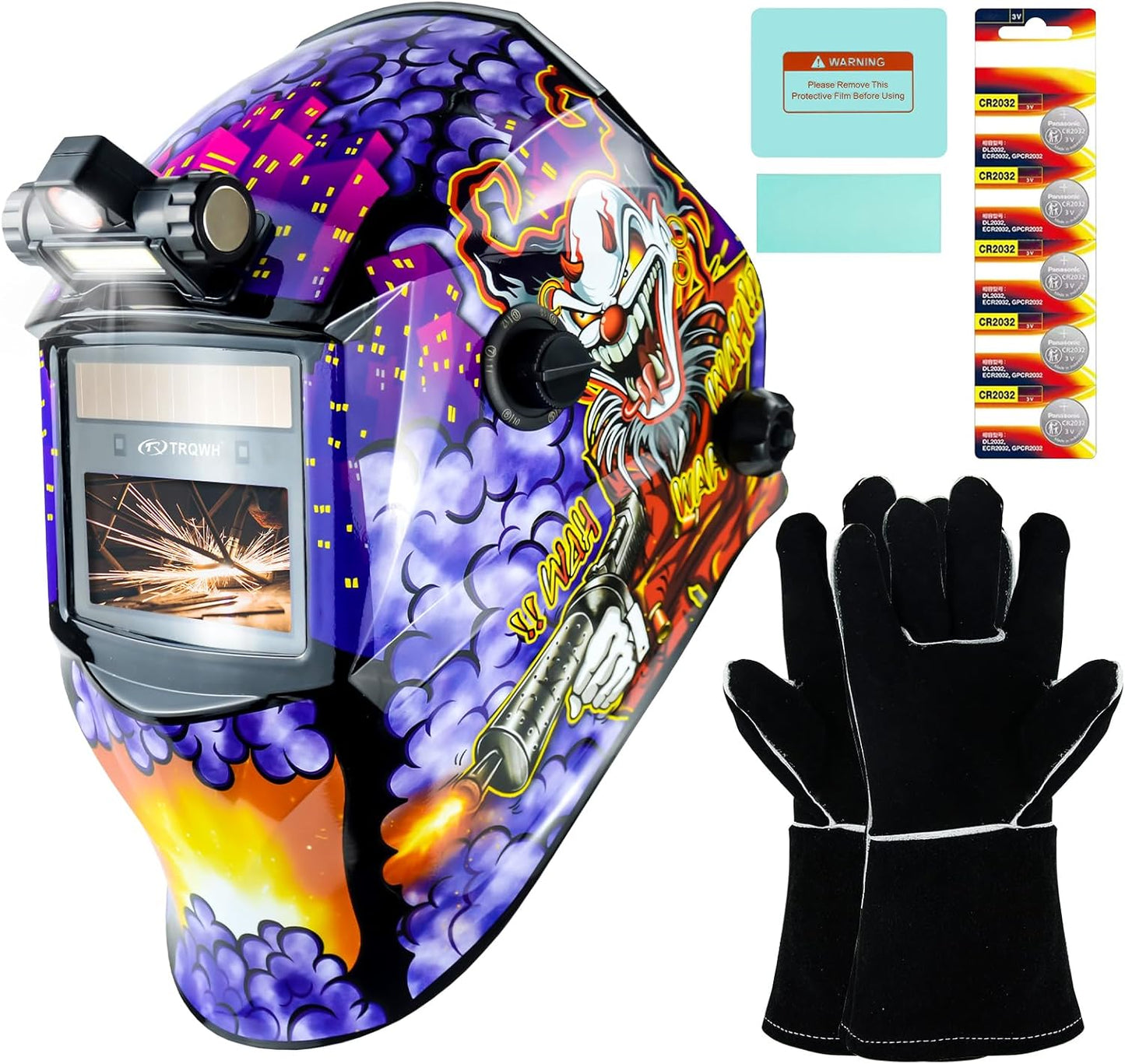 Welding Hood Auto Darkening Welding Helmet with Light True Color 1/1/1/2 Top Optical Clarity Wide Shade 9-13 Welding Mask with Grinding Weld Helmet (KTS-HD94)