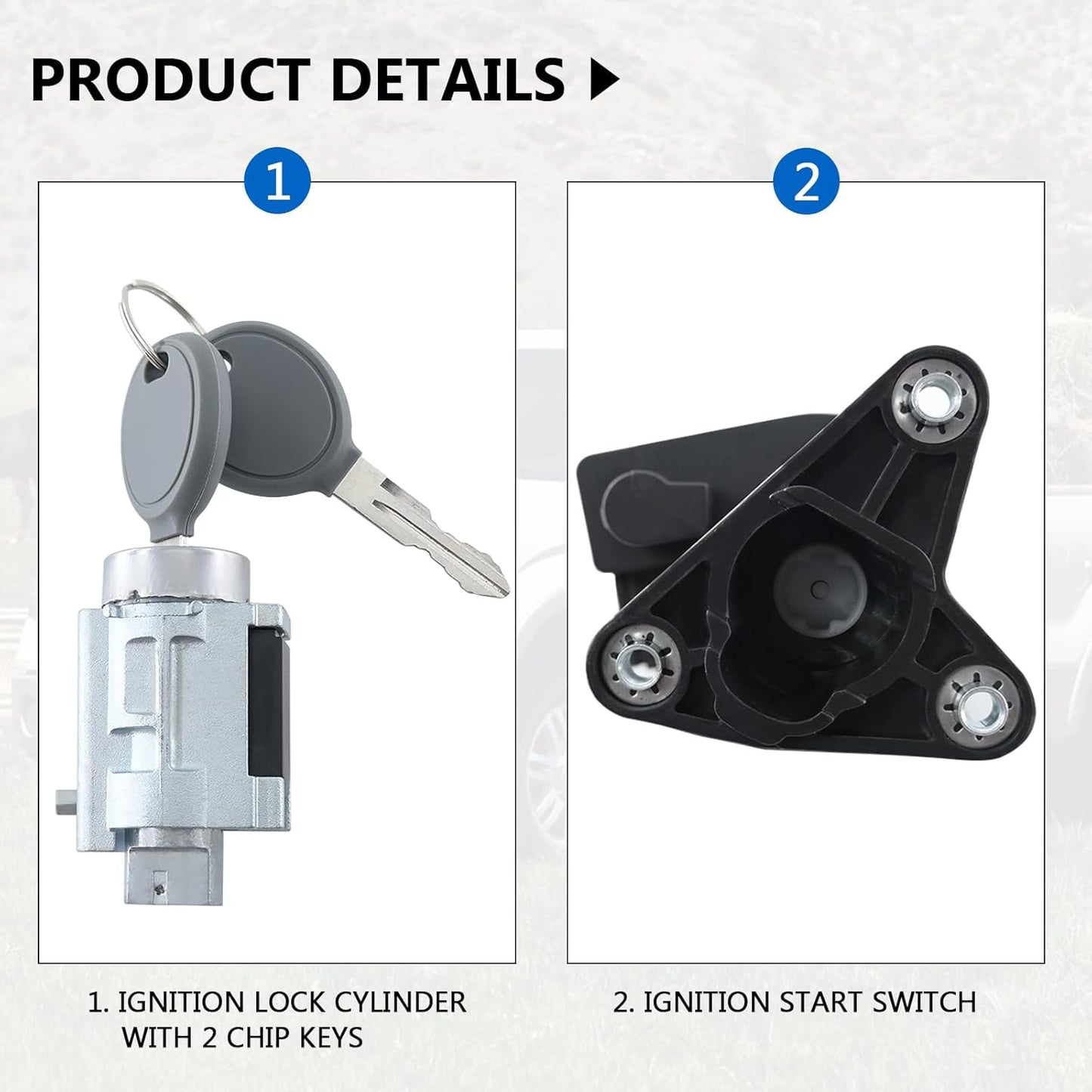 Compatible with Chevy Malibu 2004-2012, Pontiac G6 2005-2010, Saturn Aura 2007-2009 Ignition Switch Lock Cylinder Assembly with 2 Chip Keys with On-Board Programming 84663295