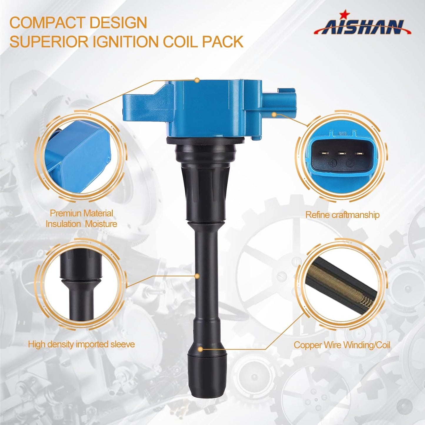 Set of 4 Ignition Coil Pack Compatible with Nissan Altima 2007-2017, Cube Sentra Rogue Cube Versa Urvan Pathfinder, for Infiniti QX60 2014 2015 L4 1.8L 2.0L 2.5L Replace UF549