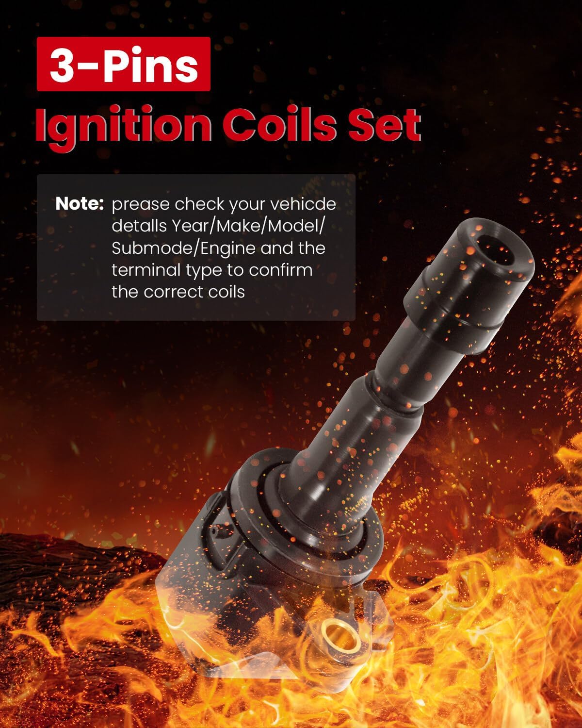 cciyu Pack of 4 Ignition Coils for Honda City/CR-Z/Fit 2009-2015 fits for UF626 C1664