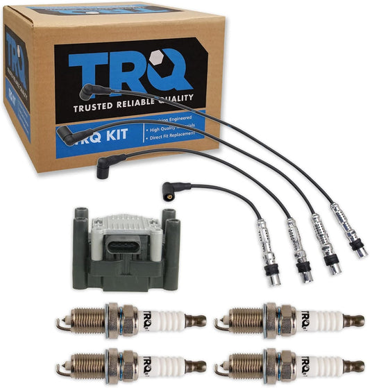 TRQ Ignition Kit Ignition Coil Spark Plugs Wire Set Compatible with 2011-2015 Volkswagen Jetta