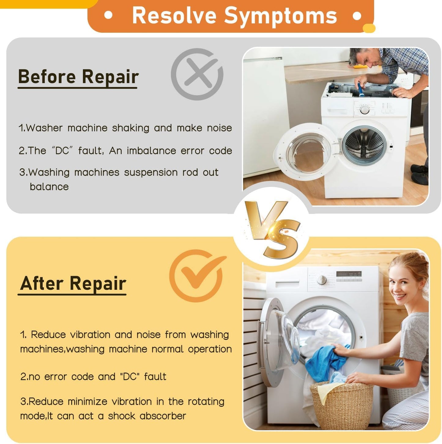 Casmer|DC97-16350Q WA55A7700AV Washer Suspension Rods for samsung Washer Suspension Rods, Part Number AP6806418, Fits for Samsung Models WA55CG7100AV, WA55A7300AE, WA55A7300AV, WA55CG7100AW