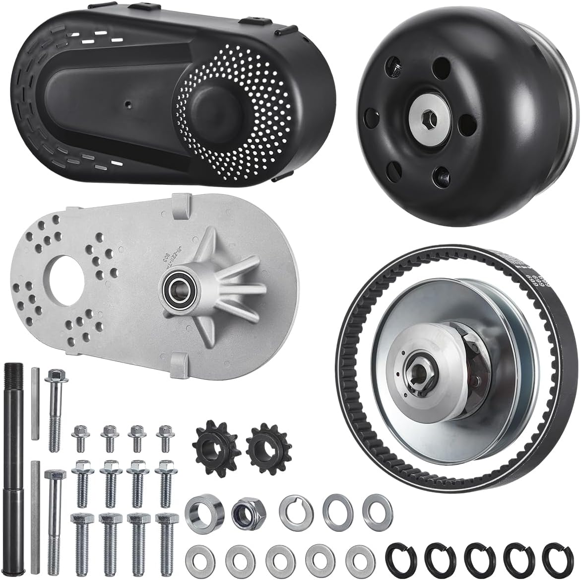 212CC Torque Converter 6.5 HP 3/4" Go Kart Mini Bike Comet Clutch 10T 40/41 and 12T 35 Chain Predator Driver Pulley Replacement Set - 30 Series