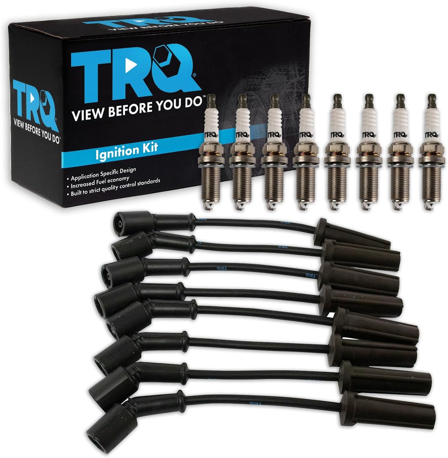 TRQ Ignition Kit Spark Plugs Wire Set Compatible with 2011-2019 Ford Fiesta