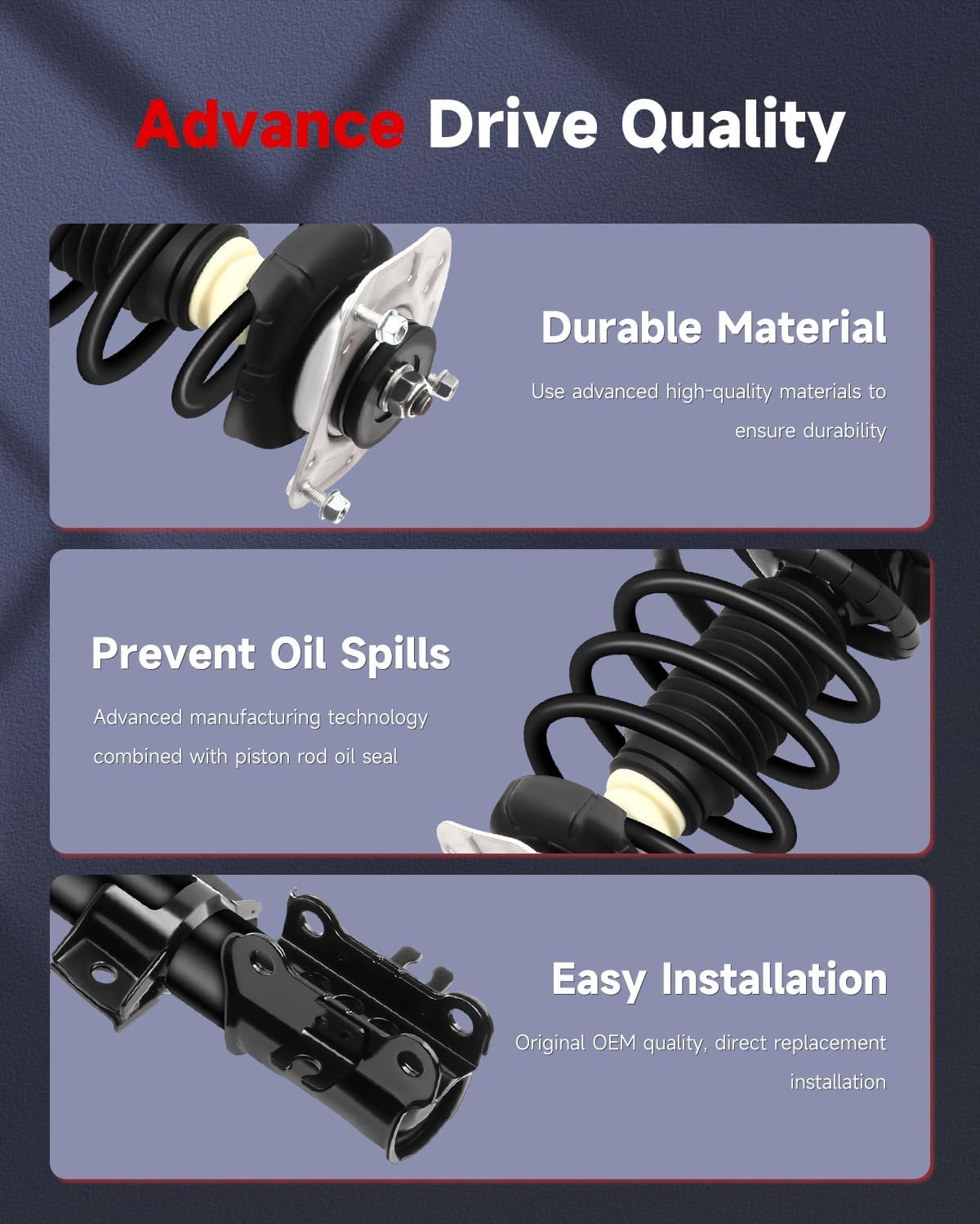 Complete Struts Shock Absorbers Fits for 2001-2009 for Volvo S60 1999-2006 for Volvo S80 2001-2007 for Volvo V70 CCIYU 11861 11862 Quick Struts Assembly Front Pair Struts AWD