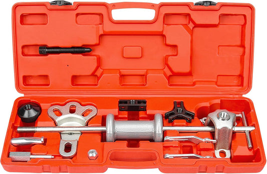 9-Way Slide Hammer Puller Set, Front Wheel Hub Bearing Remover & Rear Wheel Axle Hub Dent Shaft Puller Tool Kit Wheel Bearing Removal Tool