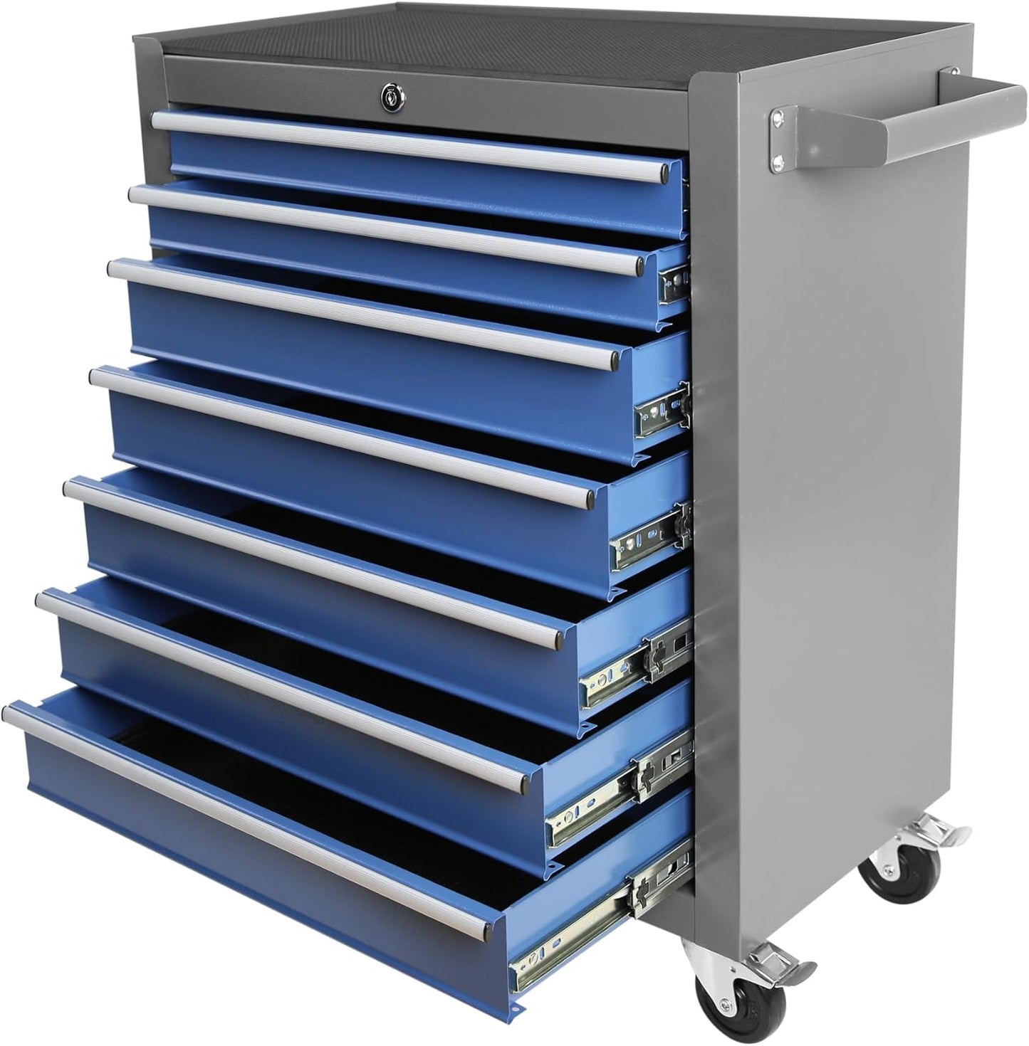 7 Drawers Rolling Tool Chest with Wheels, Portable Rolling Tool Box on Wheels, Tool Chest Organizer for Garage, Workshop, Home Crafts Use (Black-7 Drawers)