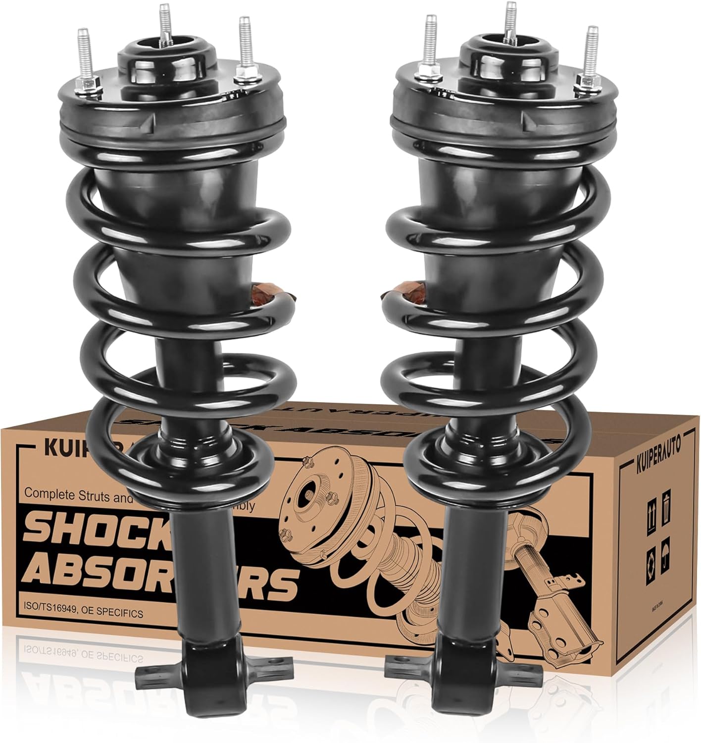 911533 189105 4PCS Front and Rear Complete Struts Coil Springs and Shock Absorbers Assembly Compatible for Chevrolet Suburban Tahoe Avalanche 2007-2013 /Compatible for GMC Yukon 2015-2016