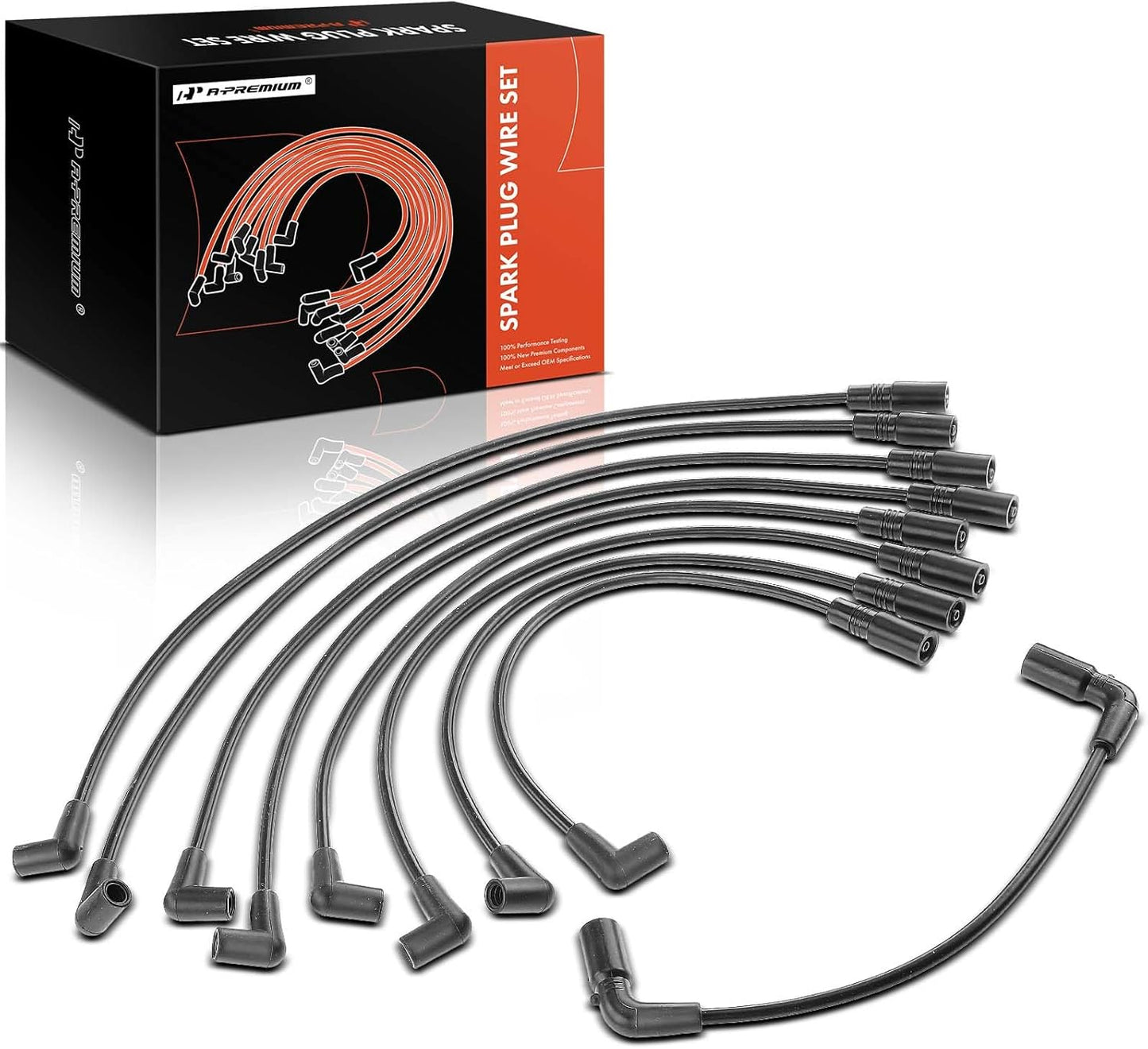 A-Premium Ignition Spark Plug Wires Set of 9 Compatible with Chevrolet Tahoe GMC Yukon Savana 1500 2500 3500 C1500 C2500 K1500 K2500 Suburban Cadillac Isuzu