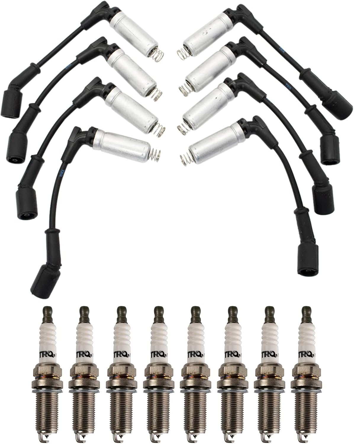 TRQ Ignition Kit Spark Plugs Wire Set Compatible with 2011-2019 Ford Fiesta