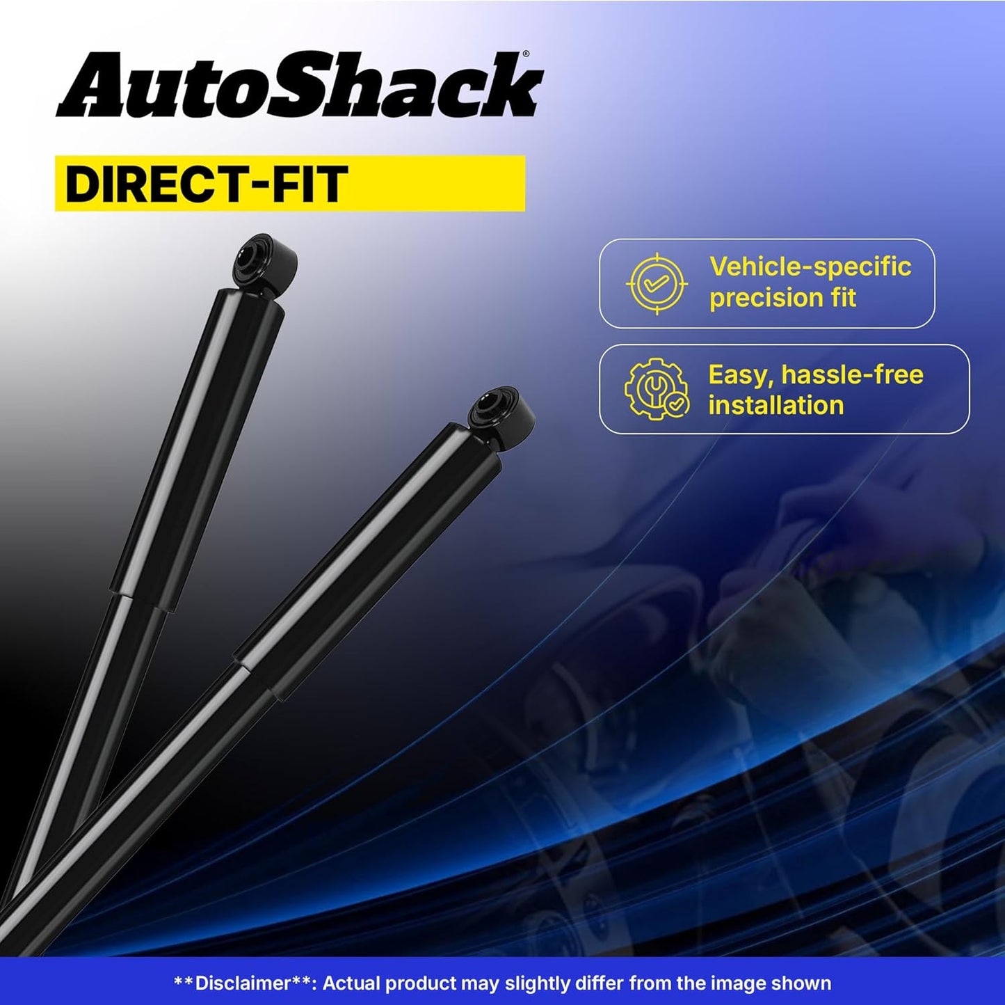 AutoShack Rear Shock Absorbers | Replacement for 2007-2024 Chevrolet Silverado 1500 2007-2024 GMC Sierra 1500 2019 GMC Sierra 1500 Limited | 2-PC