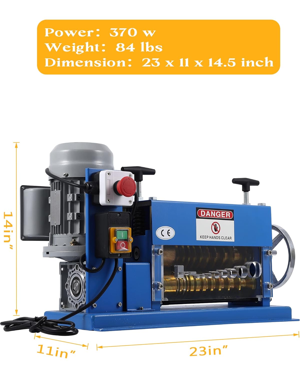 Automatic Wire Stripping Machine for 0.06" -1.5", [High Precision] [75 ft/min] Wire Stripper Tool with An Extra Manual Crank, Electric Wire Stripper for Scrap Cable Copper Recycling