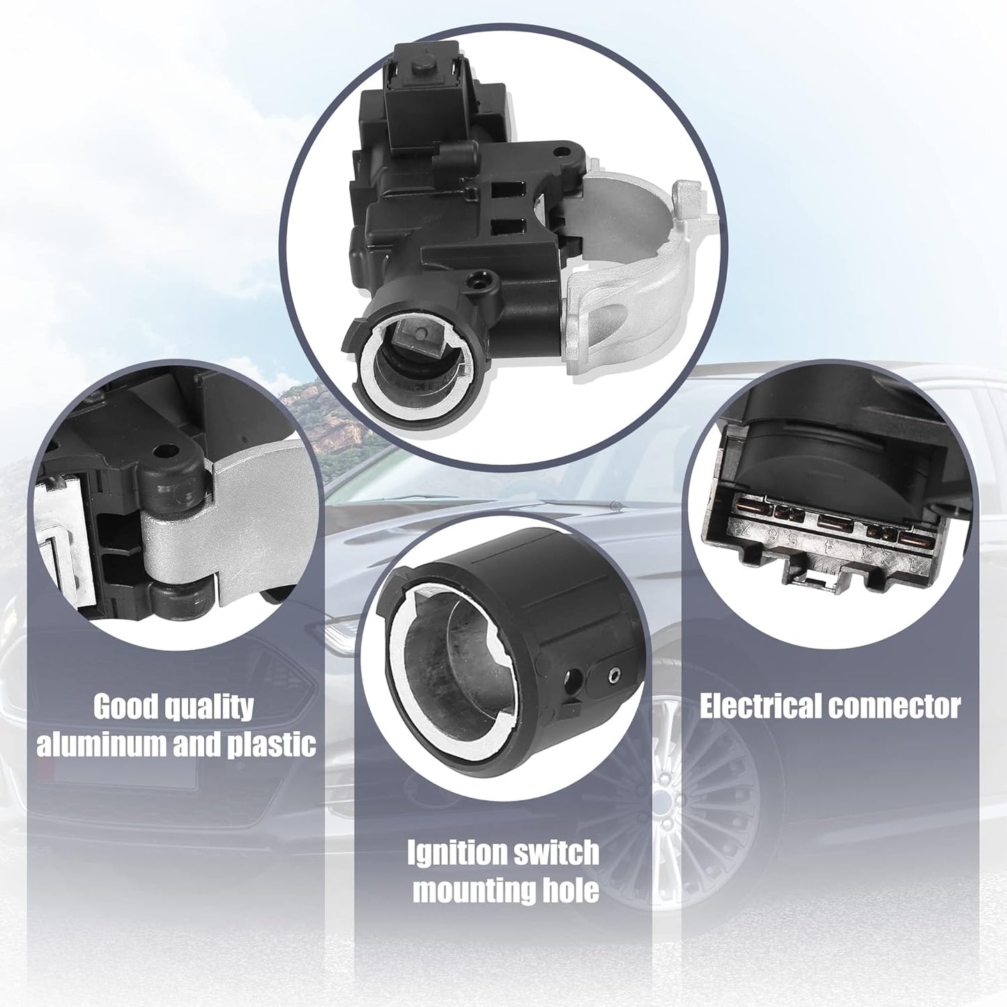 X AUTOHAUX 9L8Z-3511-A Ignition Lock Housing Flange Replacement for Ford Escape 2008-2010 for Focus 2008-2011 for Mercury Mariner 2008-2011 989-019