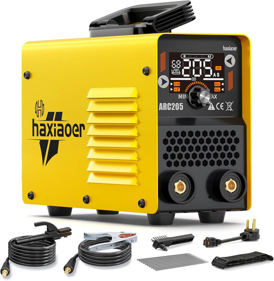 Actual 205A Stick Welder, [Friendly Large LED Dispaly] Synergy 2 In 1 MMA/Lift TIG Welding Machine Dual Voltage ARC Welder Kit 110V/220V with ARC Force, Hot Start, VRD and 10 Welding Rods
