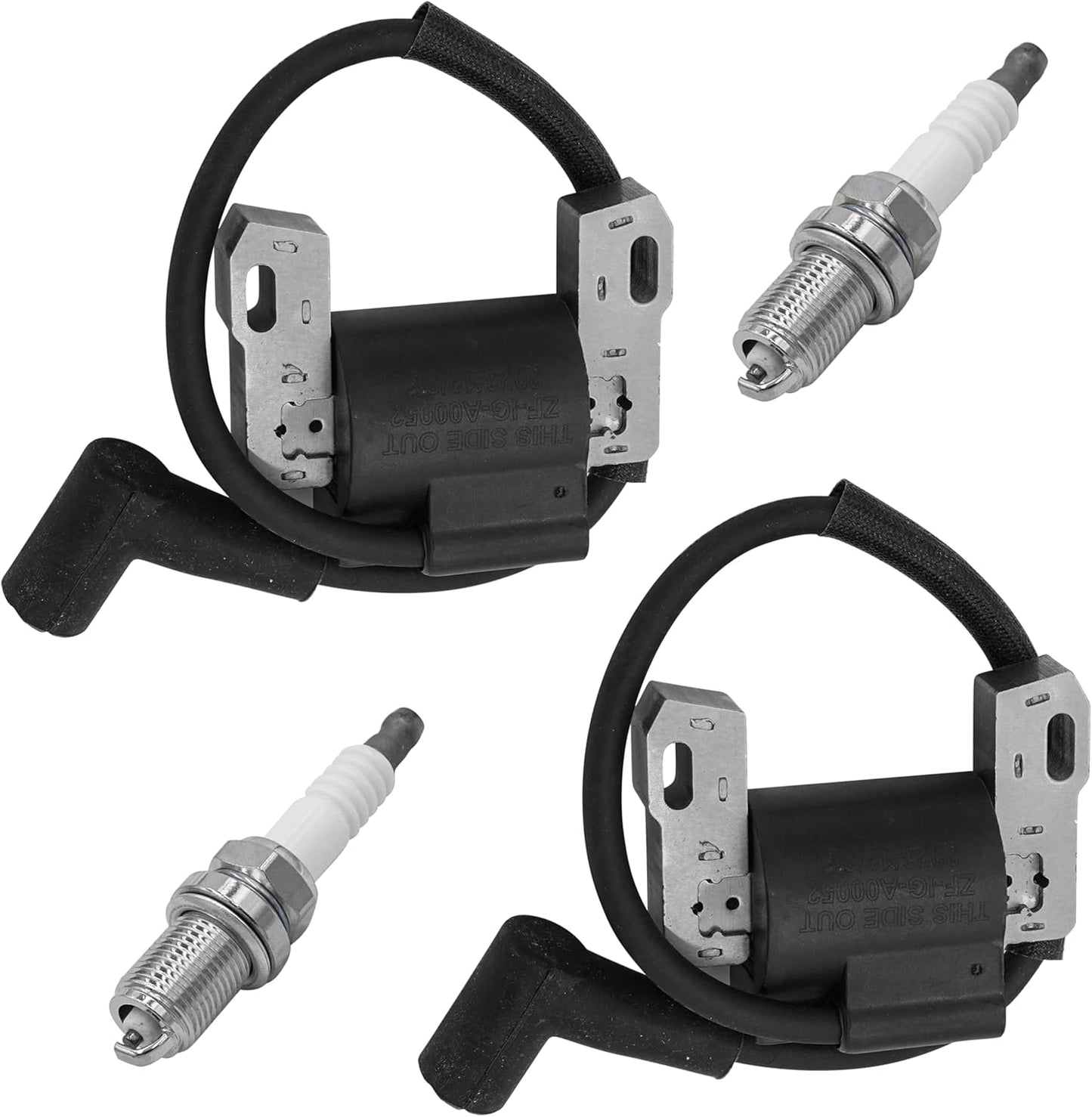 Caltric Ignition Coil with Spark Plug Compatible with John Deere D125 D130 D140 D150 D155 D160 D170 x2