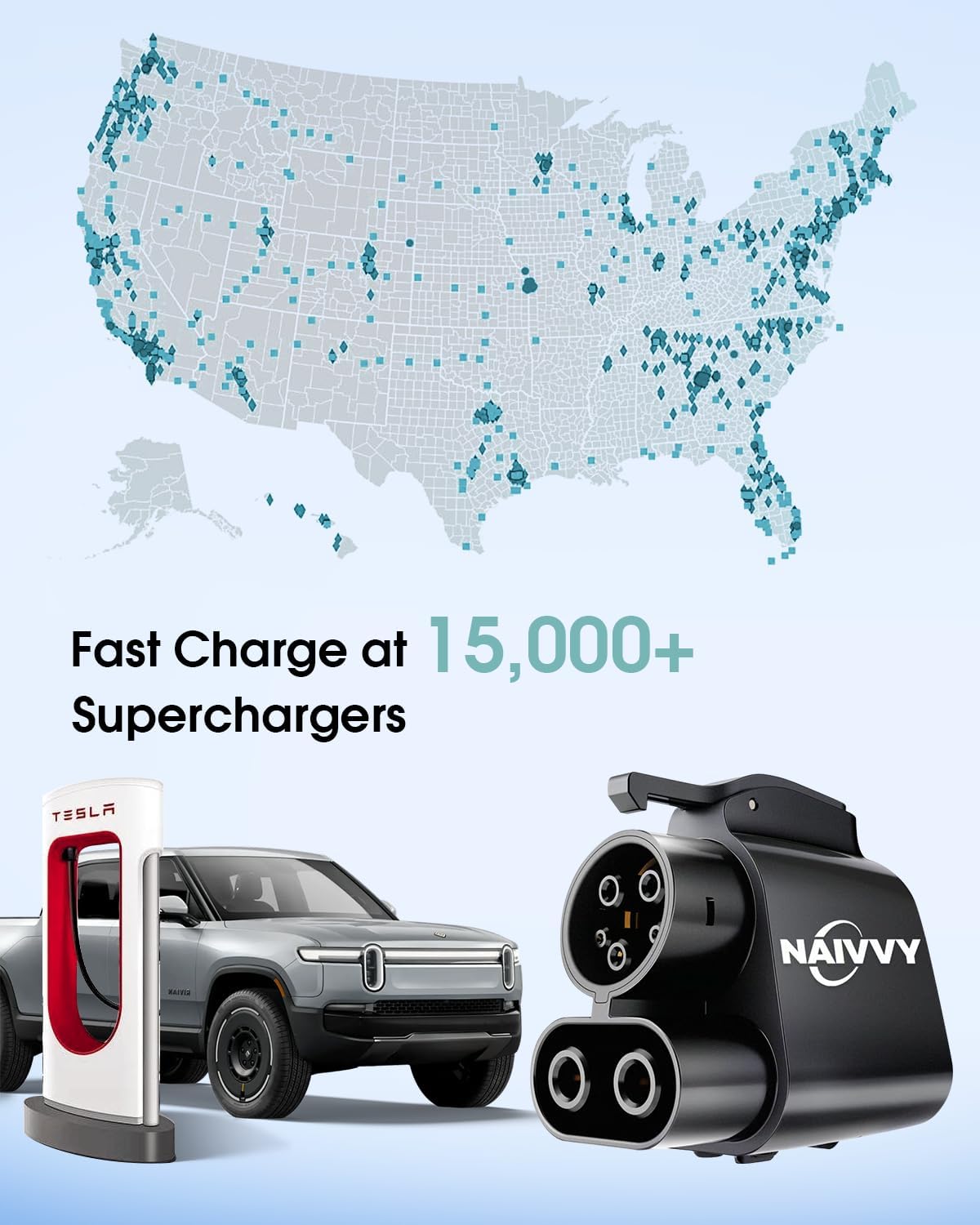 2025 Upgraded NACS to CCS Electric Vehicle Adapter (with Interlock Function) - 500 Amps / 1000 Volts - Compatible with Tesla Supercharger - CCS1 Fast Charging (Black)